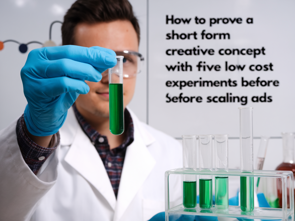 How to prove a short-form creative concept with five low-cost experiments before scaling ads