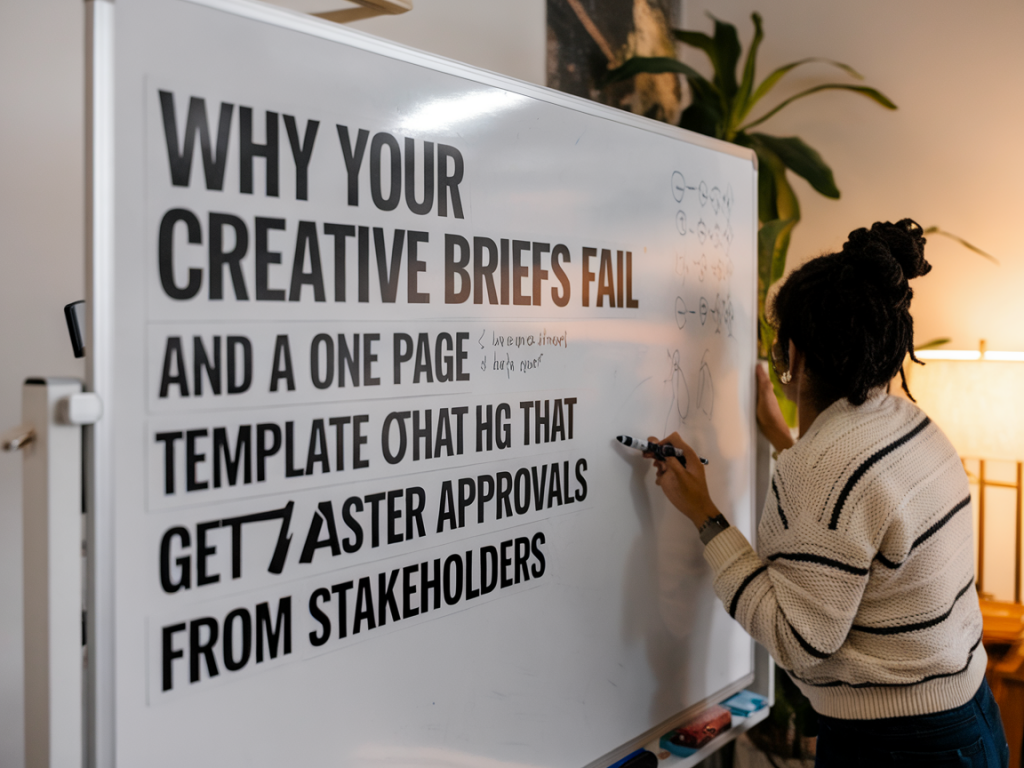 Why your creative briefs fail and a one-page template that gets faster approvals from stakeholders